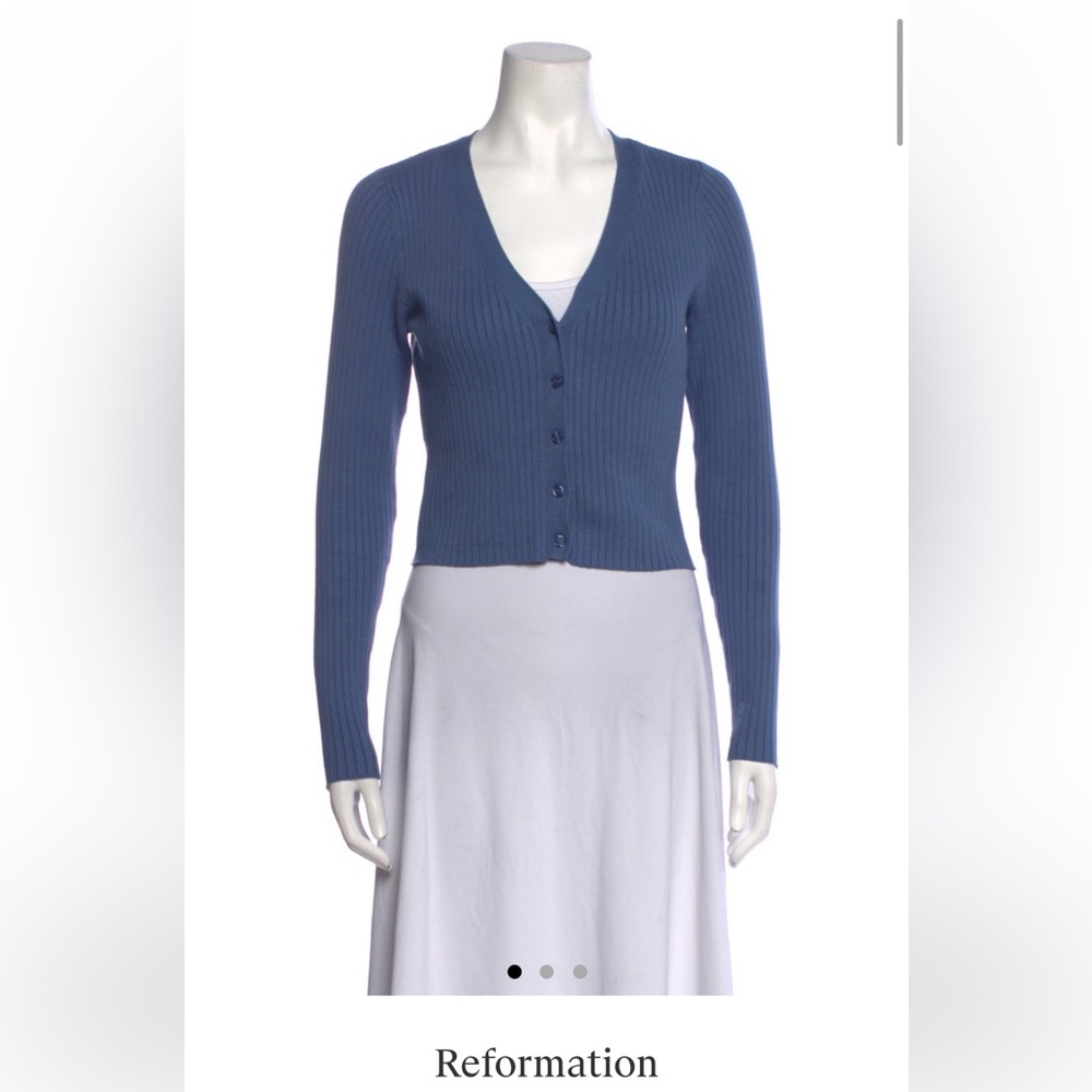 Reformation blue cardigan, cotton size small